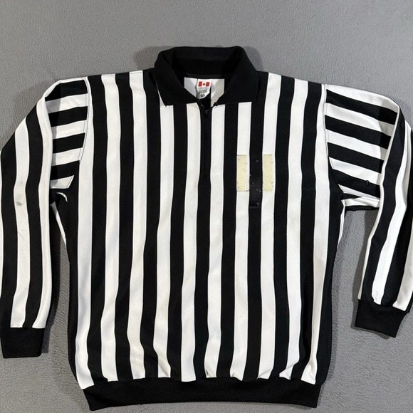 CCM Other - Vintage CCM NHL Referee Jersey Size 50 Black White Striped Hockey Official Shirt